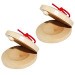 HAICN 2Pcs Wooden Castanets Finger Castanets Toy Early Education Percussion Instrument Music Education Toy Rhythm Music Instrument for Kids