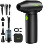 YOFIGO Electric Air Duster, Compressed Air Duster 2-in-1 Cordless Mini Vacuum 130,000 RPM 4400mAh Rechargeable PC Keyboard Cleaner for Computer Car Camera Camping (K7)