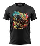 Print My Fashion Boys T-Shirt Dirt Bike (Black_11-12 Years)