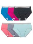 Fruit of the Loom Women's Eversoft Cotton Brief Underwear, Tag Free & Breathable, Available in Plus Size, Low Rise - Cotton Blend - 6 Pack - Colors May Vary, 6