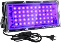 LED Black Light, 50W 395nm Ultraviolet Lamp, Black Lights for Glow Party, IP66 Waterproof Blacklight UV Light for Fluorescent Poster, Body Paint, Aquarium, Halloween, Glow in The Dark