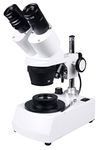 Radical 20x-40x Binocular Gemology Darkfield Stereo Microscope w Top Bottom Pole Type Height Adjustable Light Stand and Gem Clamps