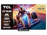 TCL 55C741K 55-inch QLED Television 144Hz Full Array Local Dimming 4K UHD Smart TV Google TV Dolby Vision & Atmos Motion clarity Hands-Free Voice Google assistant & Alexa with AMD FreeSync Premium Pro