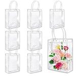 8 Pieces Clear PVC Gift Bags With Handles, 23 x 17 x 6 cm Transparent Gift Wrap Bags, Clear Bags For Gifts, Transparent Tote Bag, Bulk Gift Bags, Reusable Gift Bags For Birthdays, Weddings, Parties