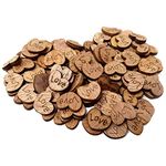 Honbay 300PCS Tiny Wooden Love Hearts Confetti Rustic Heart Wedding Table Scatter Cute Wood Hearts Discs Decoration for Wedding Anniversaries Valentine's Day Crafting