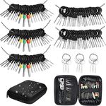 109pcs Terminal Removal Tool Kit Terminal Ejector Kit Depinning Key Tool Set Depinning Tool Electrical Connector Pin Removal Tool Kit for Auto Repair Key Removal Tools Universal with Protective Bag