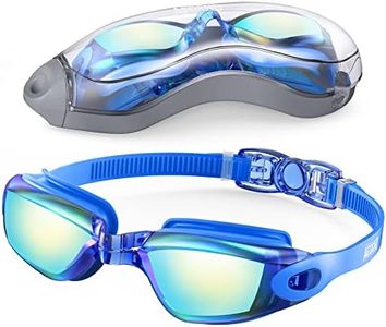 Aegend Swim Goggles, Swimming Goggles No Leaking Anti Fog UV Protection Triathlon Swim Goggles with Free Protection Case for Adult Men Women Youth Kids Child, 9 choices