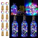 FANSIR Wine Bottle Lights with Cork, 8 Pack Battery Operated LED Cork Shape Silver Copper Wire Colorful Fairy Mini String Lights for DIY, Party, Decor, Wedding Indoor Outdoor Multicolor