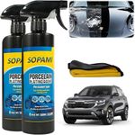 SOPAMI Ceramic Coating Spray (2 Pack), High-Gloss Car Polish & Paint Sealant, Quick Detailer for Water Beading & Shine, Safe for Paint, Glass, Plastic & Metal