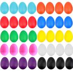 FOVERN1 40 Pieces Egg Shakers, Easter Eggs Colorful Maracas Eggs Musical Eggs Plastic Eggs for Kids Toddler Gifts DIY Painting Musical Toys (10 Colors)