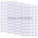 vgggrd 100 Pairs Self-Adhesive Hook and Loop Dots 20 mm, Self Adhesive Sticky Hook and Loop Fastener, White Glue Dots for Crafts on Paper, Plastic, Glass, Leather, Metal (White)