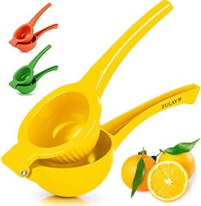 Zulay Premium Quality Metal Orange Squeezer, Citrus Juicer, Manual Press for Extracting the Most Juice Possible - Orange Juicer (Yellow)