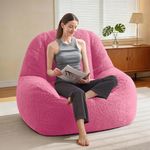 Homguava Bean Bag Chairs for Adults,Giant Beanbag Couch Adult Bean Bag Chair with Filler Included,Modern Lazy Sofa Comfy Chair for Living Room(Pink)