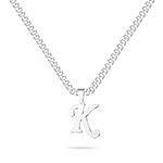 LUXEJEW Silver Initial Necklace for
