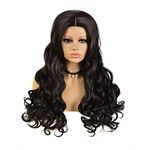 Akashkrishna Black Wavy Hair Wig For Women Hair Wig 26 inch Wavy Centre Parting Synthetic Wig For Women Natural Hair Wig For Daily Use With Comb Cap