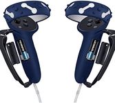 Controller Grips Cover for Meta/Oculus Quest 2,Anti-Throw Strap with Battery Opening,Extended Controller Grips Covers Suitable for Large Hands(Blue)