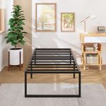 Lutown-Teen 18 Inch Twin XL Bed Frames Heavy Duty Metal XL Twin Platform Bed Frame No Box Spring Needed, Noise Free, Easy Assembly, Black