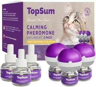 TopSum Cat Pheromones Calming Diffuser: Premium Pheromone Diffuser for Cats - Cat Pheromones Diffuser - Cat Calming Diffuser - Cat Calming Pheromone Diffuser, 3 Pack (Purple)