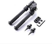 N/C 6.5-9 inch Hunting Tactical Bipod, Foldable And Adjustable Bipod, CNC QD Lever Mounting, 360-Degree Rotating Adapter With Bipod Nails And Keymod Picatinny Rail Mounting