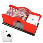 Manual Card Shuffler 2 Deck with Hand Crank, Manual Card Mixer Poker Cards Holder, Casino Equipment Playing Card Shuffling Machine Card Games for Blackjack Uno Poker