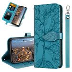 MRSTER Huawei Y6 2019 Case - Premium Leather Phone Case For Huawei Y6 2019, Flip Wallet Protective Case Cover for Huawei Y6 2019. RX2 Tree Blue