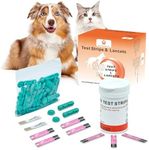 Blood Sugar Glucose Extra Test Strips - Calibrated for Dogs and Cats - Lab-Accurate Diabetes Testing w/ 2 Calibrated Code-Chips, 50 Diabetic Test Strips, Lancets (Monitor Not Included)- Pet Control HQ