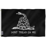 ANLEY Fly Breeze 3x5 Foot Black Don't Tread On Me Flag - Vivid Color and Fade proof - Canvas Header and Double Stitched - Flags Polyester with Brass Grommets 3 X 5 Ft