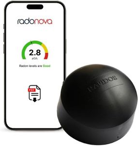 Radonova Rapidos Short-Term Radon Test Kit (10-90 Days) - Extremely Accurate Radon Detector for Home - EPA Approved Radon Home Test - Shipping and Lab Analysis Included
