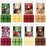 SALUBRITO Christmas Scented Wax Melts, Strong Scented Winter Soy Wax Cube/Tarts Variety Gift Set, Apple Cinnamon, Gingerbread, Christmas Tree, Pudding, Cranberry, Candy Cane, Mistletoe, Chocolate Cake