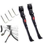 AEIMIAIDE 2pcs Bike Kickstand, Aluminum Alloy Adjustable Bicycle Kickstands with Non-Slip Rubber Base, Bike Side Stand Support Kickstand for Mountain Bike, Road Bike