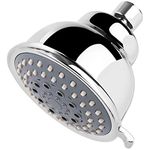 Voolan High Pressure Shower Head - 4 Inches Rain Showerhead - 5 Spray Settings - Luxury Modern Chrome Look - Perfect Adjustable Replacement for Bathroom Shower Heads