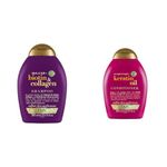 OGX Biotin & Collagen Hair Thickening Shampoo, 385ml & Anti-Breakage Keratin Conditioner for Dry Hair, 385 ml