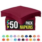 50 Pack Burgundy Paper Napkins Disposable, 2 Ply Party Napkins, Burgundy Disposable Napkins, Fun Napkins Everyday - Burgundy Napkins Great As Beverage Napkins Or Cocktail Napkins Paper Exquisite