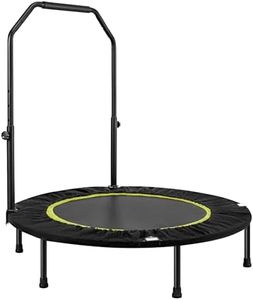 LN COZY CORNER Foldable Fitness Trampoline, Max 485lbs(220kg), Rebounder Exercise Trampolines with Adjustable Handrail, Indoor/Outdoor Mini Trampoline for Home Workout (Green, 40 inch)