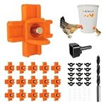 Whimsii Chicken Waterer Nipples (15 Pack), Horizontal Side Mount, Anti-Leak Automatic Water System for Poultry, Suitable for Chickens, Duck, Quail, Pack of, Includes Drill Bit & Installation Tool