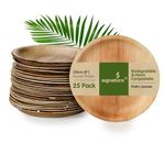 Signature Packaging - Disposable Palm Leaf Plates - Sturdy, Large Round Plates - 20cm, 25 Pack