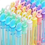 30 Pack Mini Bubble Wands(6 Style, 6 colors), Bulk Bubble Party Favors, Goody Bags for Kid, Great Summer Outdoor Indoor Toys Gifts for Boy Girl, Valentine Christmas Party Supplies