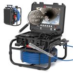 Sanyipace Pipe Inspection Camera, 165FT/50M Sewer with Distance Counter, 1080P Waterproof Drain for Plumbing Duct Inspection, 9" Screen, 4500mAh Battery, 12PCS LED Lights, 5X Zoom