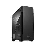 Zalman S3 ATX Mid Tower Computer PC Case, Pre-Installed Three (3) x 120mm Fans with Smoky Acrylic Side Panel and Patterned Mesh Design, Black