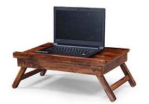 APANA Tiber Solid Sheesham Wood Foldable Table l Laptop Table l Study Table l Bed Table (Honey Finish)