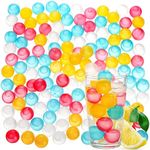 ZOOFOX 200 Pack Reusable Ice Cubes for Drinks, Colored Plastic, Round for Cocktails, Wine, Beer, Beverage or Coffee, BPA Free, Refreezable