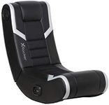 X Rocker Eclipse Video Gaming Floor Chair with Built-in Headrest Speakers, Wireless Bluetooth, Foldable, Vegan Leather, 275 lbs Max, Amazon Exclusive, Black and Silver