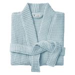 Allure Bath Fashions Unisex Bathrobe Lightweight Textured Waffle Robe - Soft Hotel Dressing Gown, Kimono (Large/Extra Large, Sky Blue)