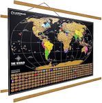 Landmass Scratch Off World Map, wit