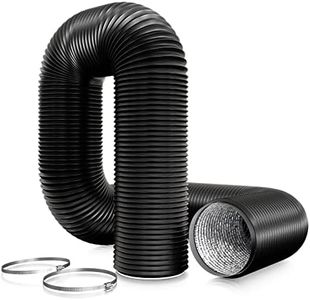 Aygrochy 150 mm PVC Exhaust Hose, 3 Metres Ventilation Hose with 2 Hose Clamps, Stainless Steel for Mobile Air Conditioning, Dryer, Exhaust Fan, Extractor Hood, Ventilation System