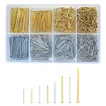 820 Pcs Assorted Nails Set, Flat Head Nails, Concrete Wall Hanging Nails for Hanging Pictures Woodworking Drywall DIY and Crafts Home Construction Nails - Various Sizes