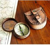 Antiqued Brass Poem Compass with Le