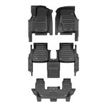 TuxMat - for Jeep Grand Cherokee L 6-Seater 2021-2025 Models - Custom Car Mats - Maximum Coverage, All Weather, Laser Measured - This Full Set Includes 1st, 2nd and 3rd Rows