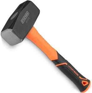 EffektWerk - Martillo de mano - 2 kg / 4,4 lb - Mazo pequeño con mango de goma de fibra de vidrio de 24 cm y cabeza de acero forjado para trabajos de demolición