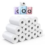 Hikkon Thermal Paper 12 Rolls for Kids Instant Camera - Zero Ink Printing Paper Thermal Print Paper Rolls for Most Kids Instant Digital Camera (White)